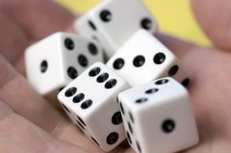 Dice in a hand